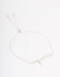 Silver Plated Aquarius Script Bracelet