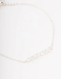 Silver Plated Cancer Script Bracelet