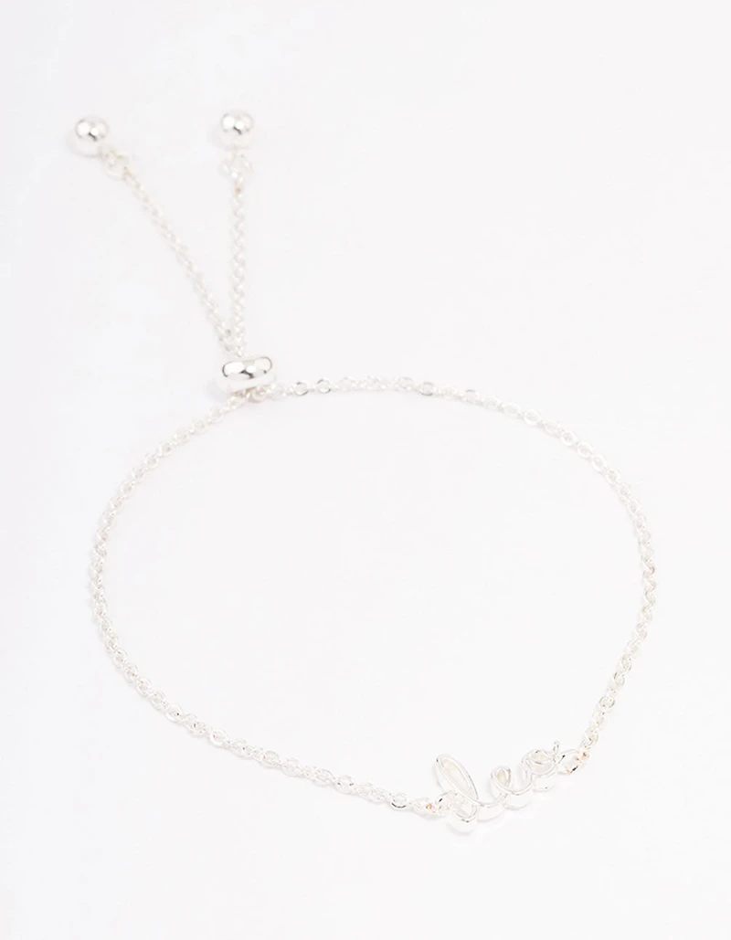 Silver Plated Leo Script Bracelet