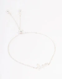 Silver Plated Leo Script Bracelet