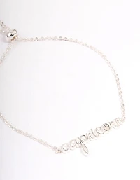 Silver Plated Capricorn Script Bracelet