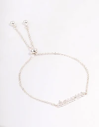 Silver Plated Taurus Script Bracelet
