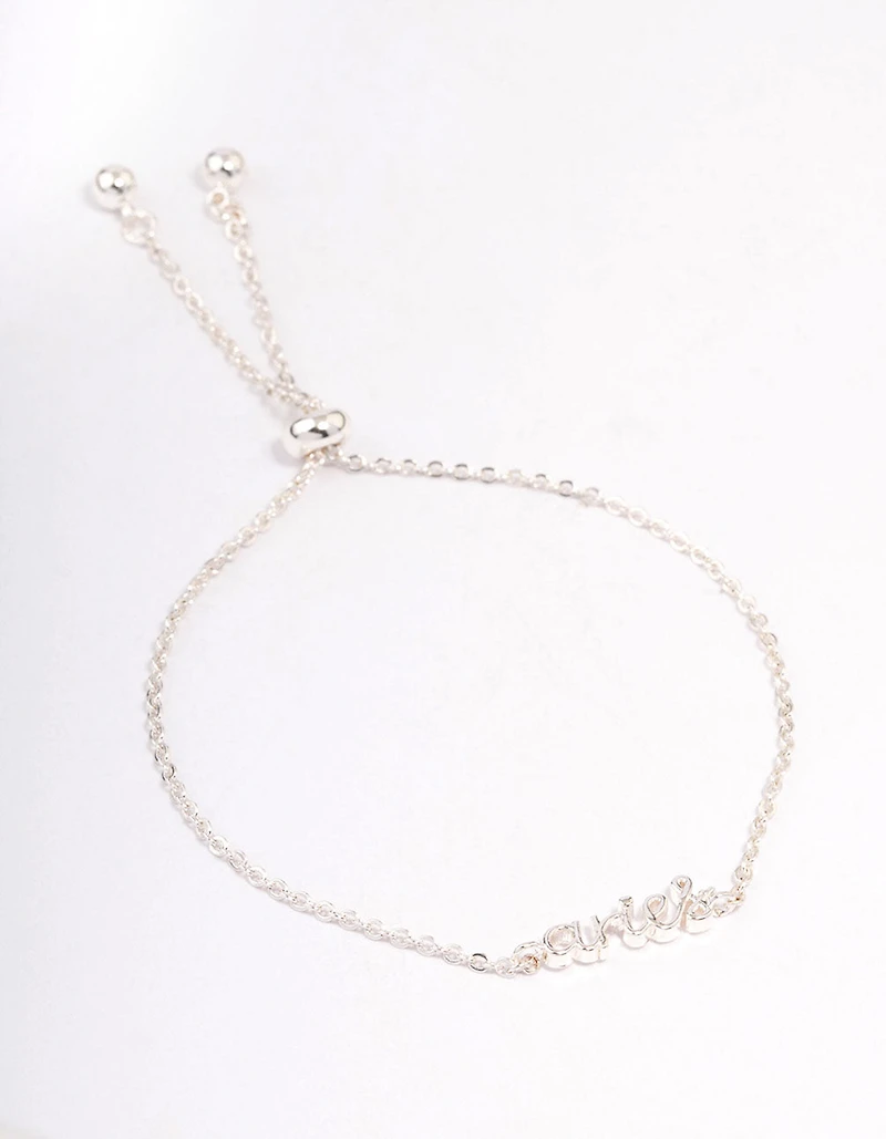Silver Plated Aries Script Bracelet