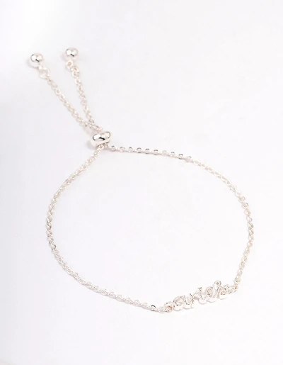 Silver Plated Aries Script Bracelet