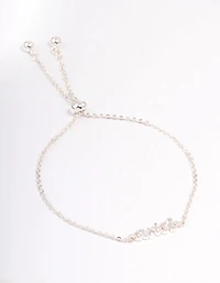 Silver Plated Aries Script Bracelet