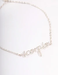 Silver Plated Scorpio Script Bracelet