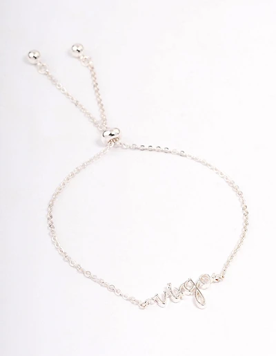 Silver Plated Virgo Script Bracelet