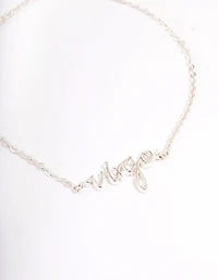 Silver Plated Virgo Script Bracelet