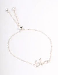 Silver Plated Libra Script Bracelet