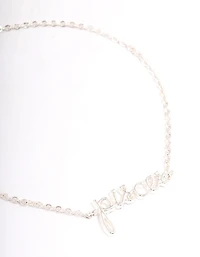 Silver Plated Pisces Script Bracelet