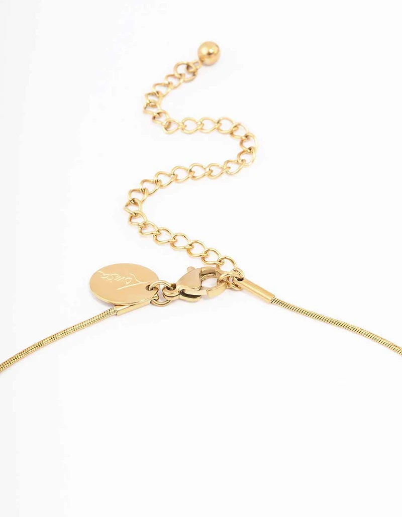 Waterproof Gold Plated Stainless Steel Classic Puffy Heart Pendant Necklace