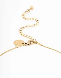 Waterproof Gold Plated Stainless Steel Classic Puffy Heart Pendant Necklace