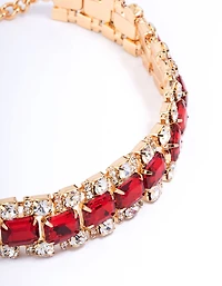 Red Multi Diamante Choker Necklace