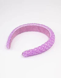 Lilac Fabric Facet Bead Embellished Headband