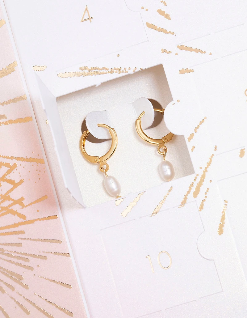 Gold Plated Freshwater Pearl 12 Days of Christmas Advent Calendar