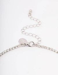 Silver Cubic Zirconia Gradual Round Stone Jewellery Set
