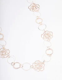 Rose Gold Rose Link Necklace