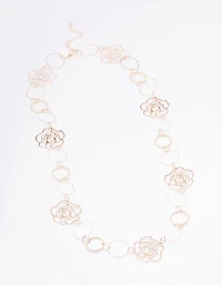 Rose Gold Rose Link Necklace