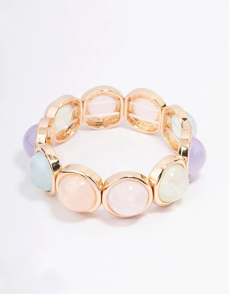 Gold Acrylic Iridescent Circle Bangle