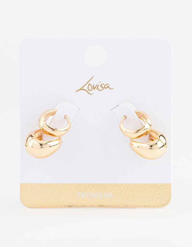 Gold Plated Bubble Huggie Earring Pack