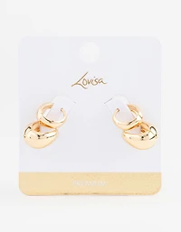 Gold Plated Bubble Huggie Earring Pack