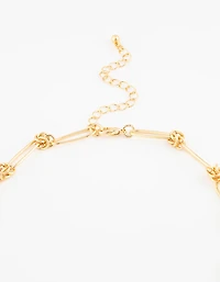 Gold Plated Open Link Knotted Pendant Necklace