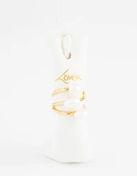 Gold Plated Triple Pear Cluster Ring