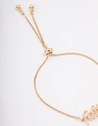 Gold Faith Script Toggle Bracelet
