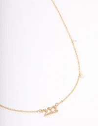 Collier pendentif cubique en zirconie plaqué or 222 numéros d’ange