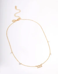 Collier pendentif cubique en zirconie plaqué or 222 numéros d’ange