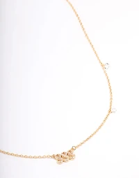 Gold Plated Angel Number Cubic Zirconia Pendant Necklace