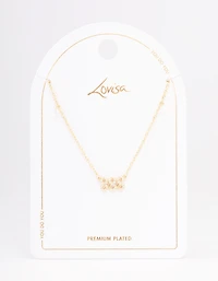 Gold Plated Angel Number Cubic Zirconia Pendant Necklace