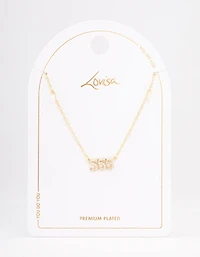 Gold Plated 555 Angel Number Cubic Zirconia Pendant Necklace