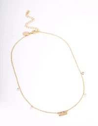 Gold Plated 555 Angel Number Cubic Zirconia Pendant Necklace