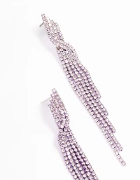 Lilac Layered Strand Twisted Drop Earrings