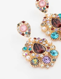 Gold Regal Pear Drop Earrings