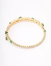 Gold Plated Emerald Star Wrist Cuff