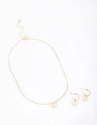 Gold Butterfly Jewellery Set