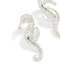 Silver Seahorse Stud Earrings
