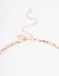Rose Gold Marquise & Pearl Flower Statement Necklace