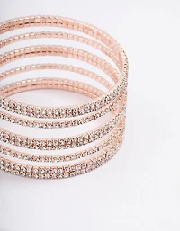 Rose Gold Layered Cup Chain Wrist Cuff
