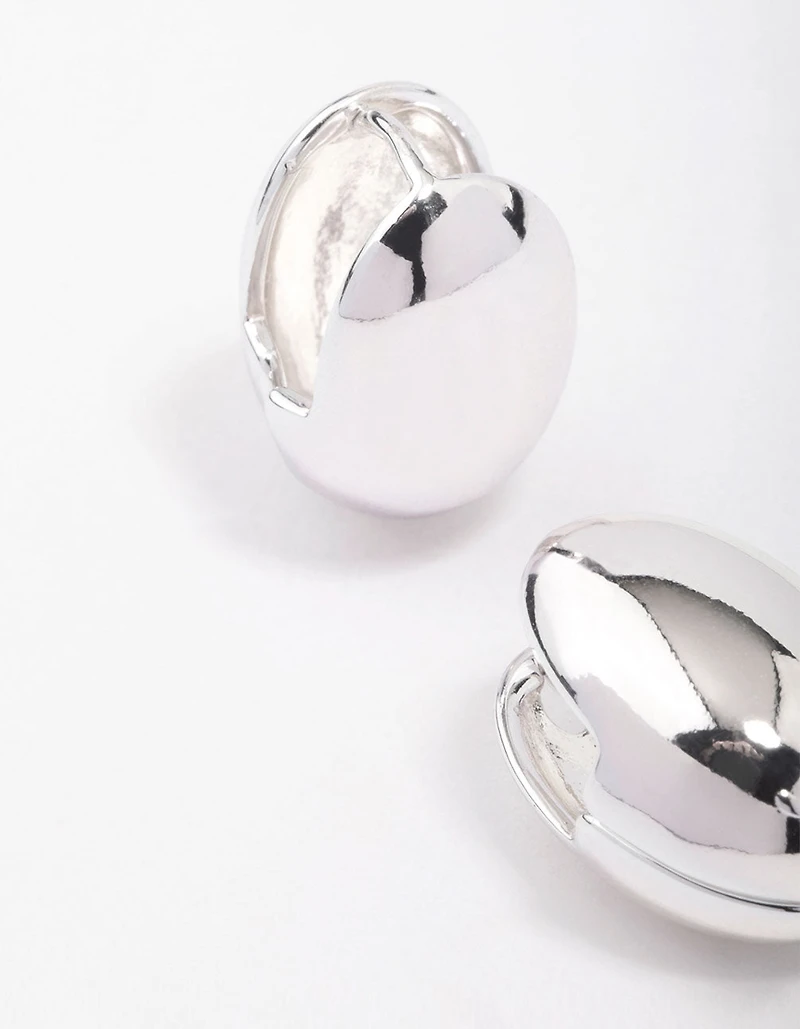 Silver Plated Brass  Grape Huggie Earrings
