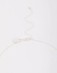 Silver Plated Brass  Large Marquise Cross Pendant Necklace