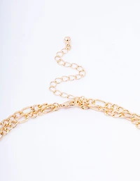 Gold Toggle Necklace & Earring Set