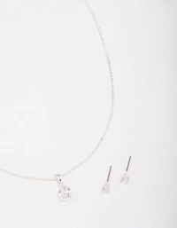 Silver Pear Drop Jewellery Set