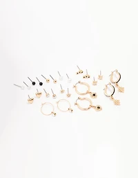 Gold Star & Heart Earring 12-Pack