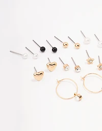 Gold Star & Heart Earring 12-Pack