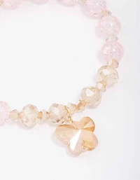 Pink Beaded Butterfly Bracelet