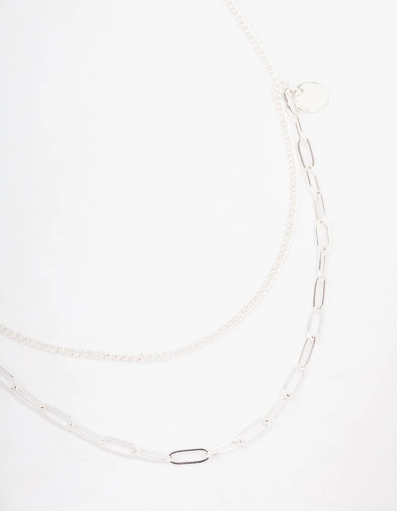 Collier à travers en argent et torsades