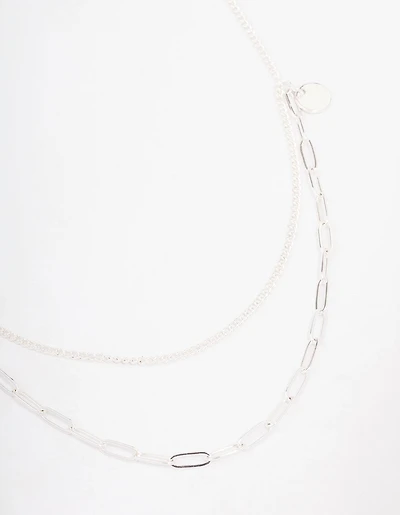 Collier à travers en argent et torsades